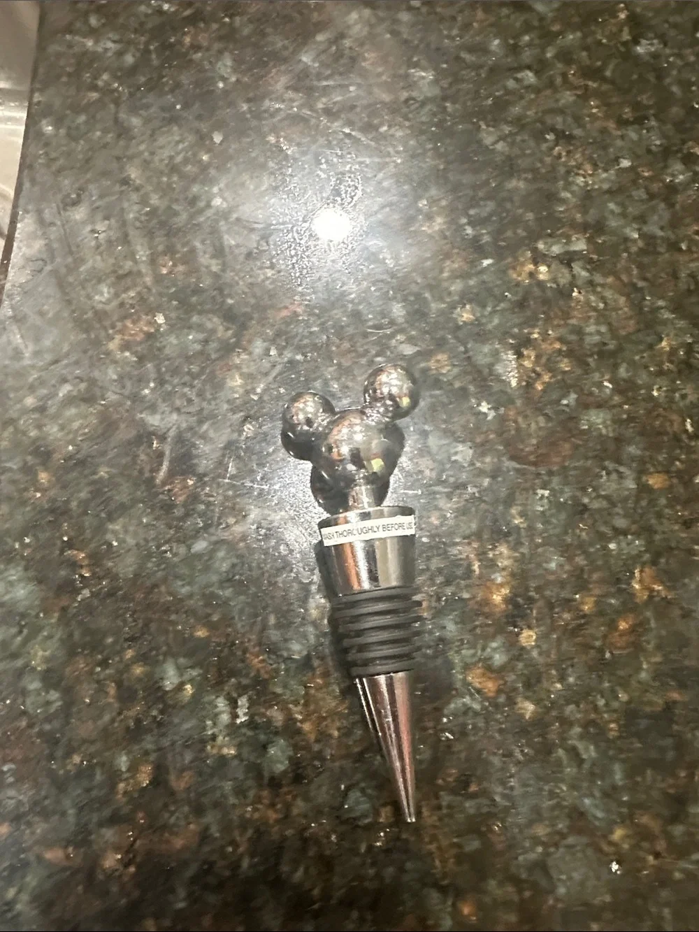 Disney Silver Mickey-Head Wine Bottle Stopper